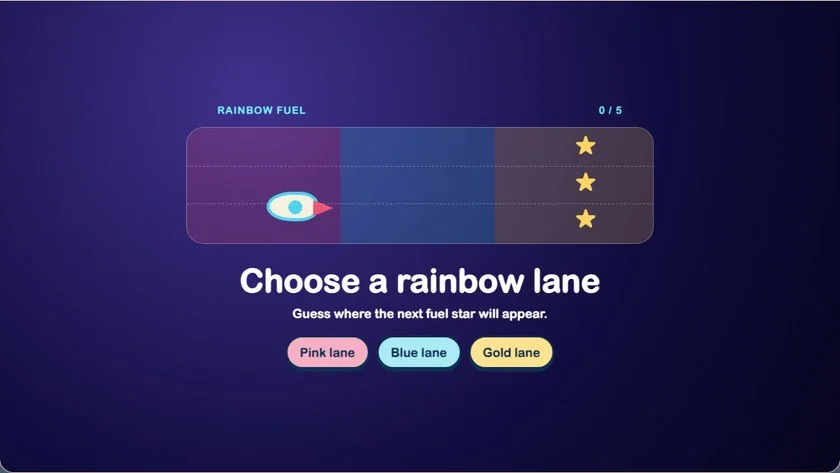 The rocket race game that sentence turned into